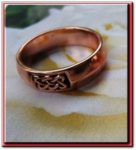 Solid Copper Celtic Ring CTR1804 – 1/4 inch wide. Available in Sizes 5 to 15.