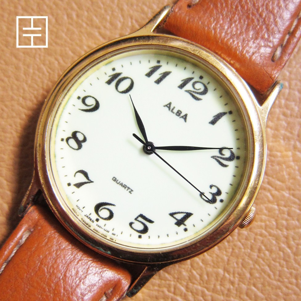 ALBA (SEIKO) V501-6K80 S.S Quartz Watch w/ Full Lume Dial