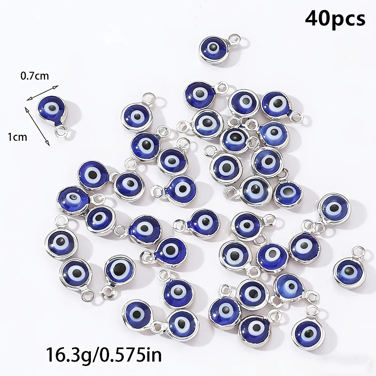 40Pcs/Lot LUCKY EYE Turkey Evil Eye Gold /Silver Color Tone Charms Connectors Be