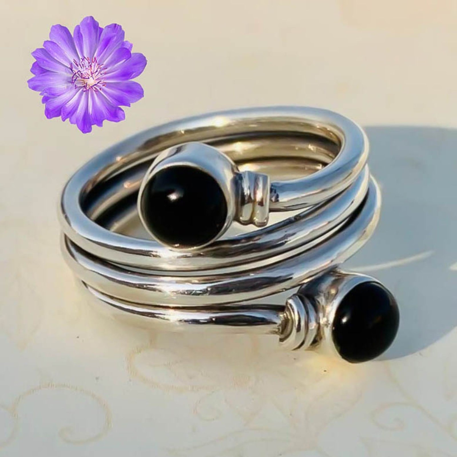 Black Onyx Gemstone 925 Sterling Silver Handmade Jewelry Ring Gift For