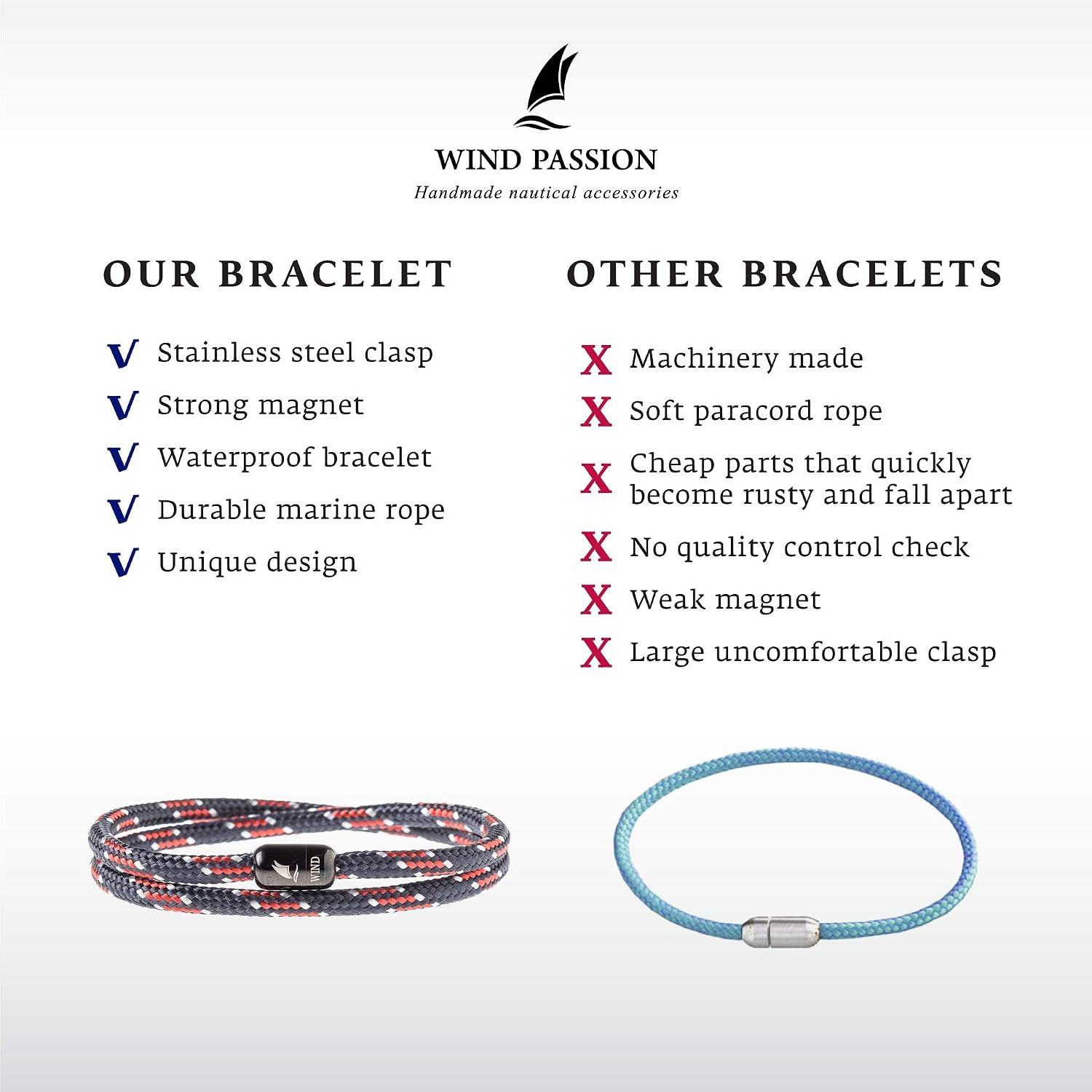 – Men’S Bracelet, Durable Rope Wristband for Men, Versatile Pulseras Para Hombre