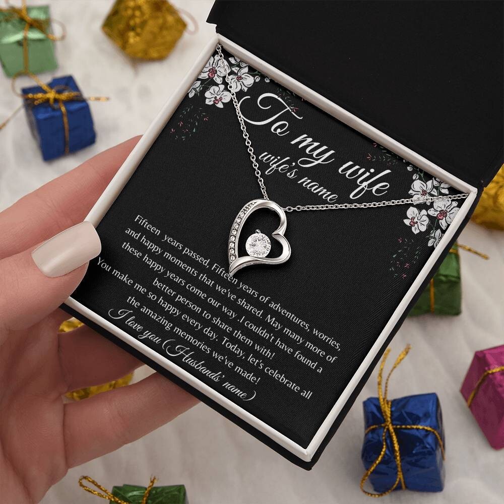15th Anniversary Wife Necklace Gift Fiancée Girlfriend jewelry Gifts for Her