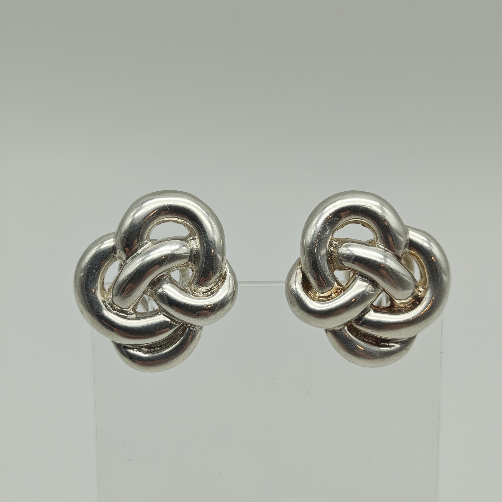 Angela Cumming AC Studio Sterling Silver 925 14K Gold Posts Knot Earrings