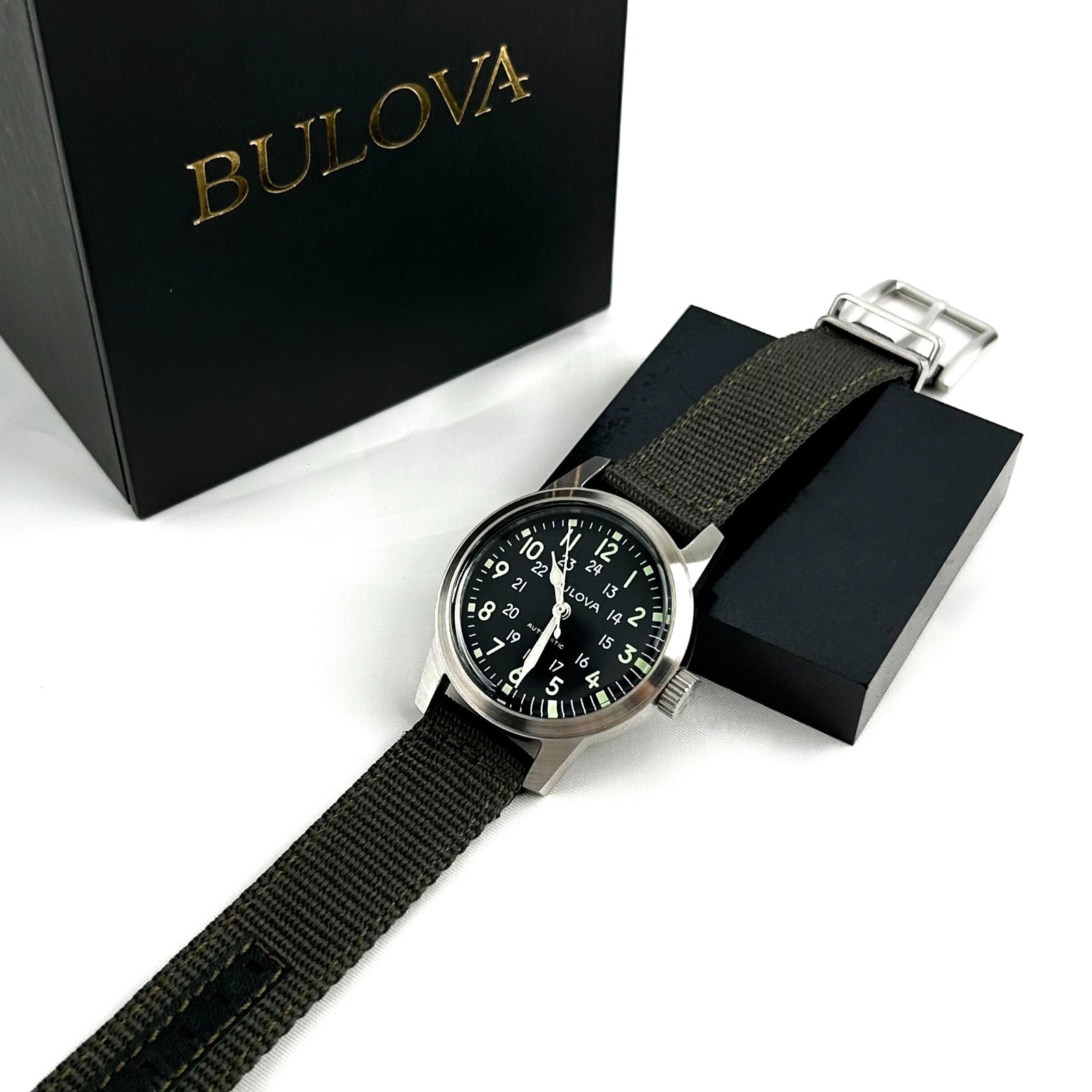 Bulova Military VWI Special Edition HACK 38mm Automatic Men’s 96A259 Watch-W/box