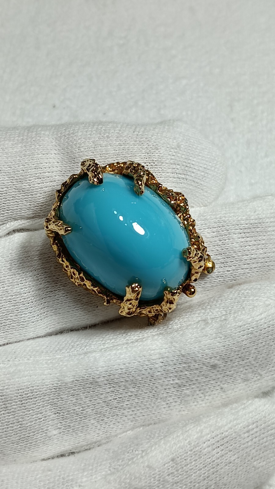 Vintage Panetta Blue Glass Gold Tone Beaded Necklace Clasp ONLY
