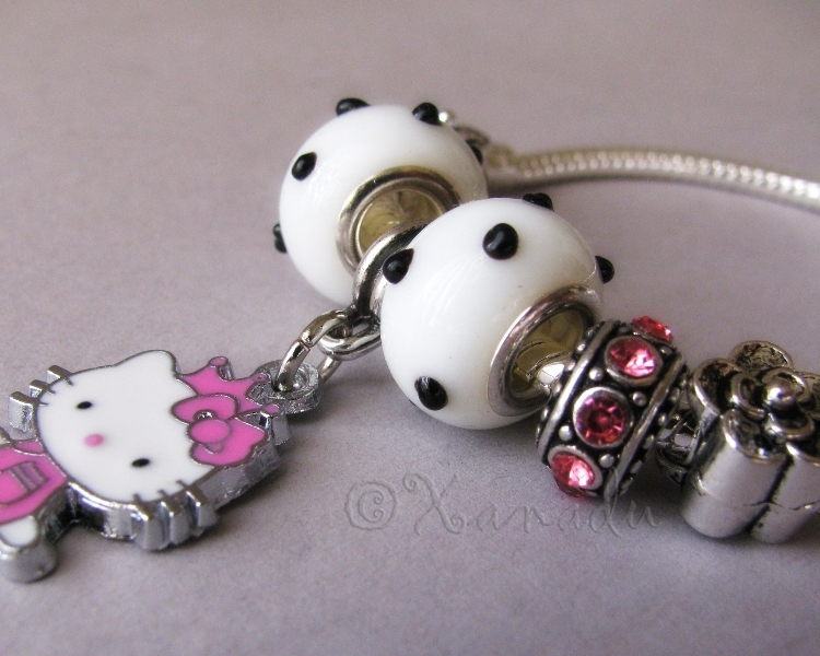 Pink Hello Kitty Princess European Charm Bracelet – Child, Small Sizes Available