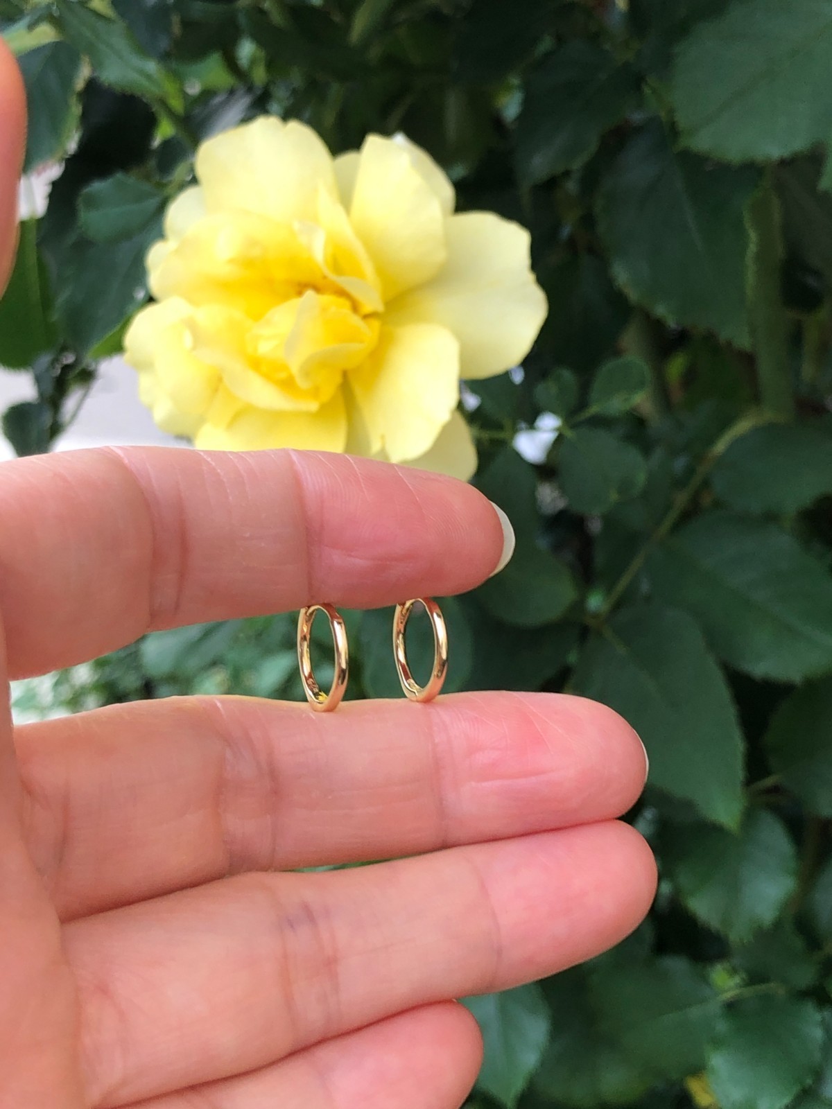 925 Sterling Silver Plain Gold Huggie Hoop Earrings Tiny 10.8mm/9mm x0.9 Unisex