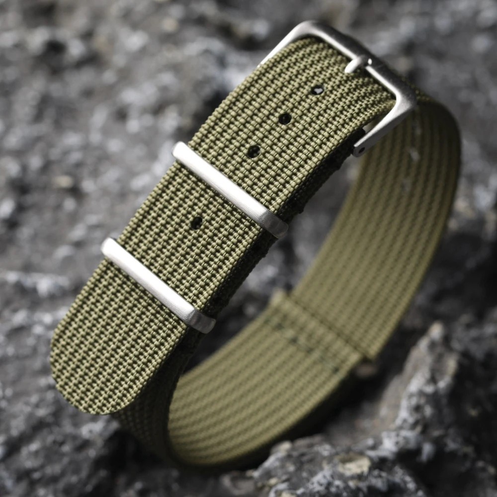 Correa de Nylon Acanalado 18/20/22mm para Reloj Militar Unisex – Pulsera Resiste