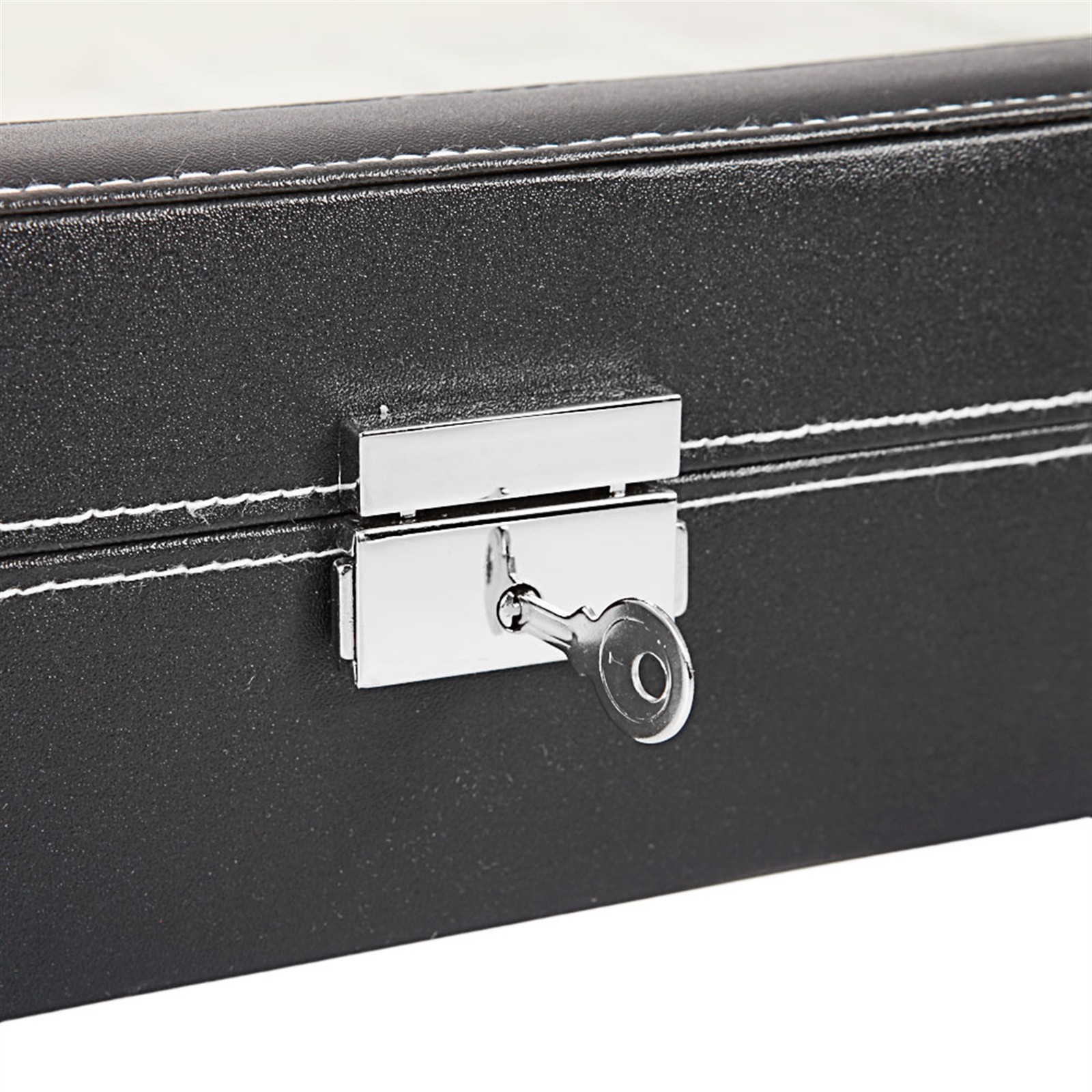 24 Compartments Top-level Opening Style Leather Watch Collection Box Black NEW