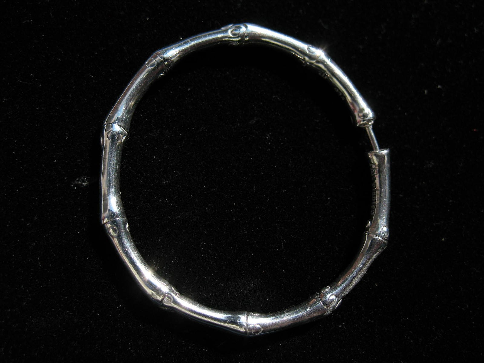 John Hardy Sterling Silver Bamboo Collection Hoop Earrings 1.4″ Drop