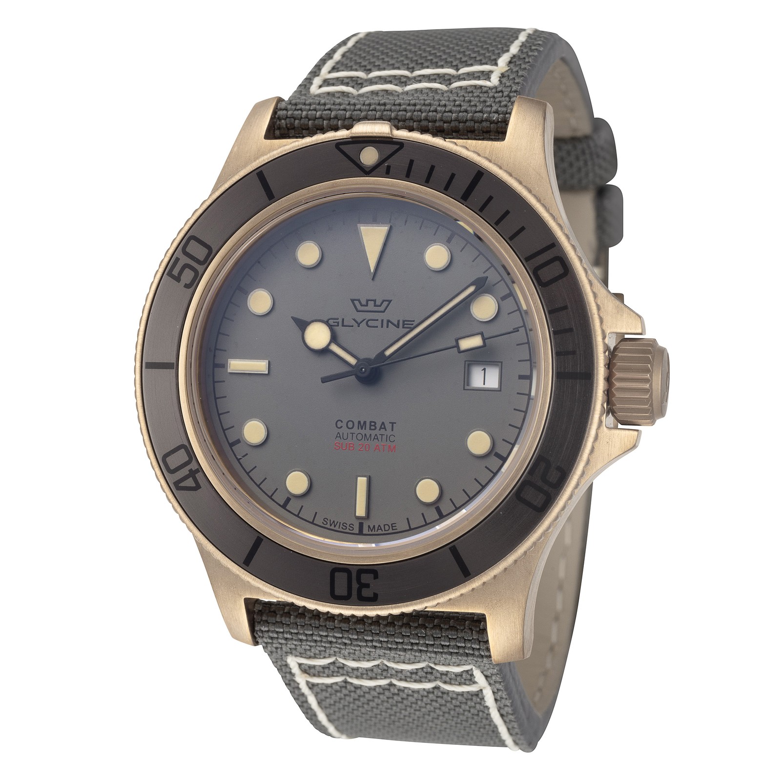 Glycine Men’s Combat Sub Bronze 42mm Automatic Watch GL0390