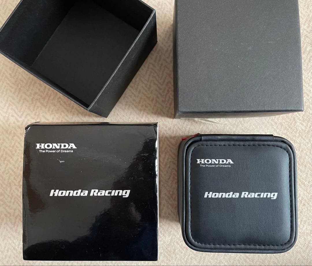 HONDA Racing Chronograph Mens Watch Black Dial Stainless Steel Battery Replaced