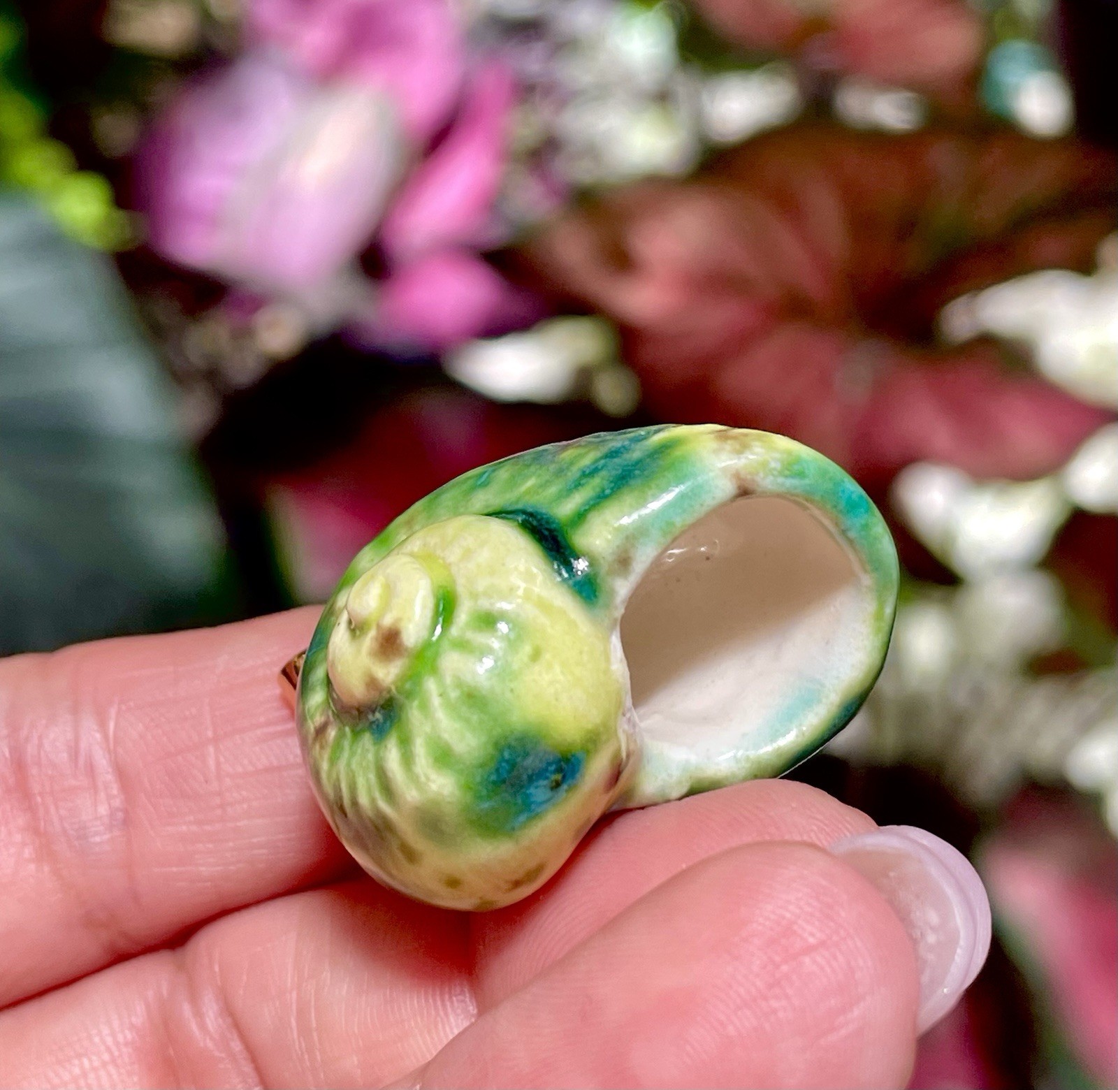 Handmade Ceramic Pendant Jewelry. Unique piece. Garden