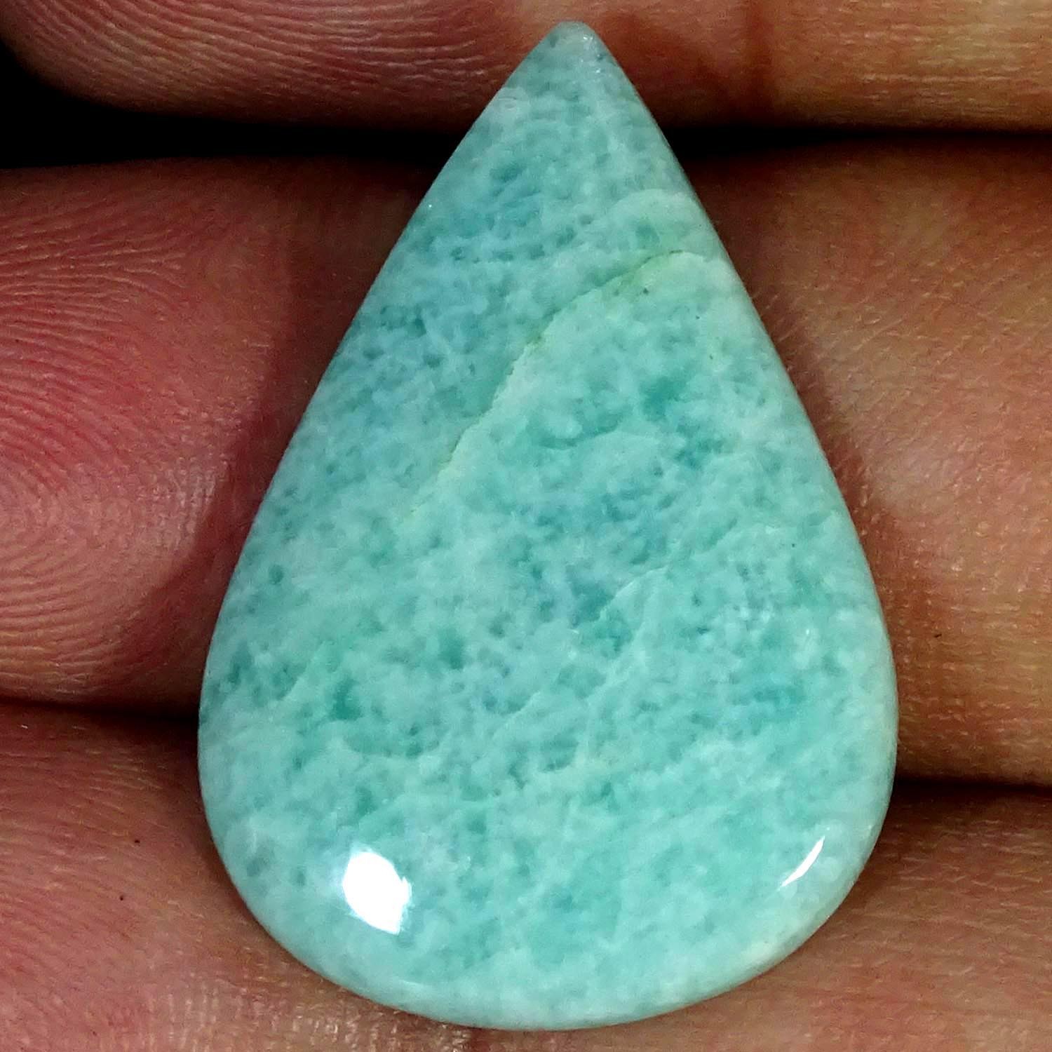 18.30Cts 100% Natural Amazonite Pear Cabochon Gemstone 20X30X4MM