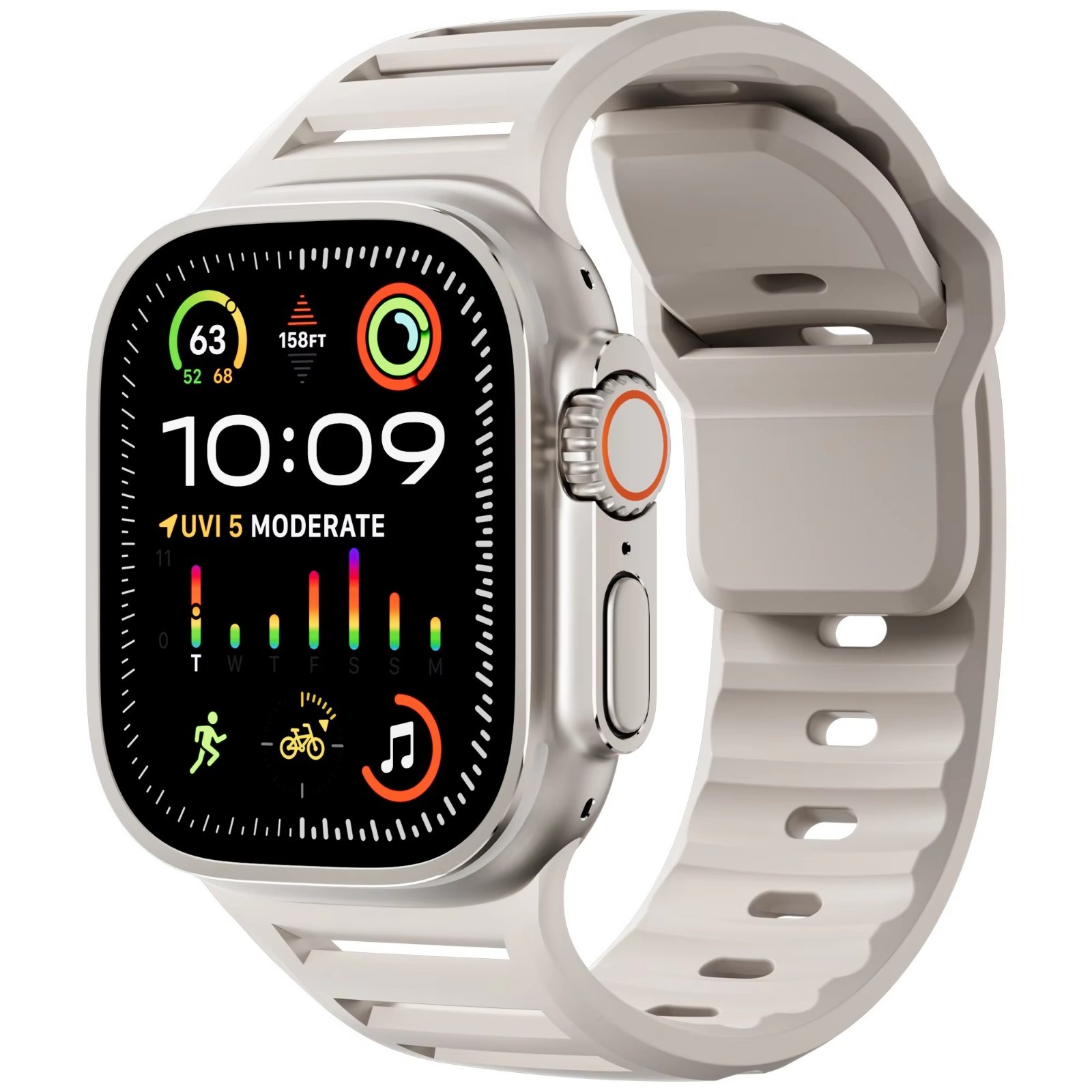 For Apple Watch Series Ultra 3 11 10 9 8 7 iWatch 49mm Silicone Sport Band Strap