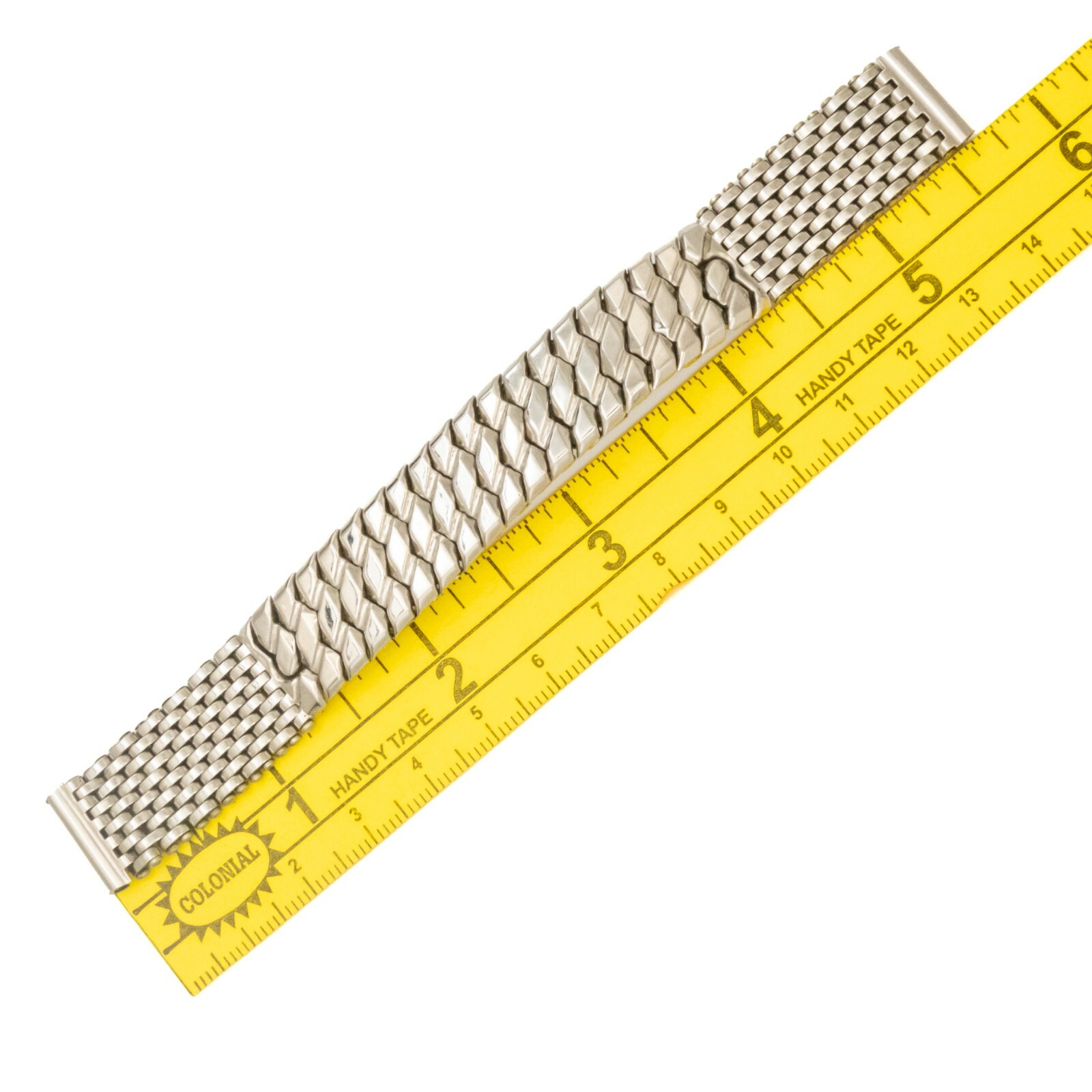 Vintage 15.4 mm stainless steel wristwatch bracelet with center expansion