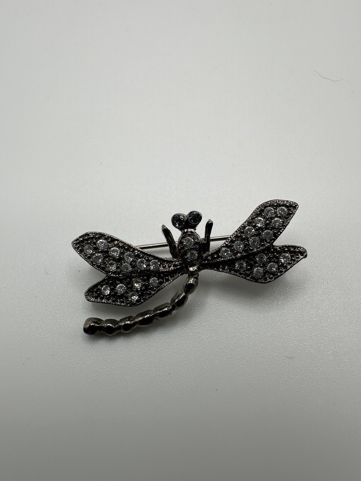Silver Rhinestone Dragonfly Brooch 3.6 x 2.4 cm BB4