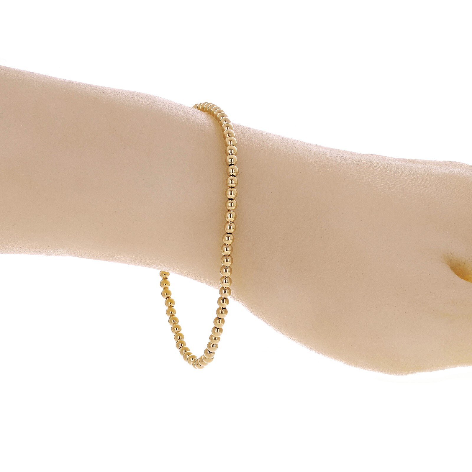 Italian 14k Yellow Gold Ball Beads Bracelet 7.75″ 3mm 3.2 grams