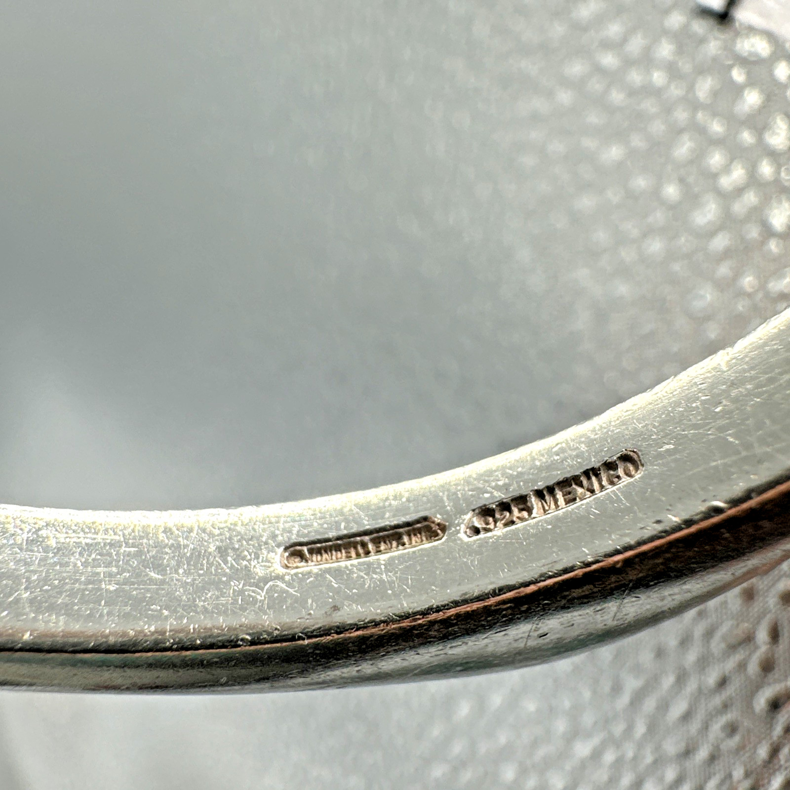 Vtg Jondell Mexico Sterling Silver Pentagon Bangle Bracelet 28.9g Sz ~7.75 5mm