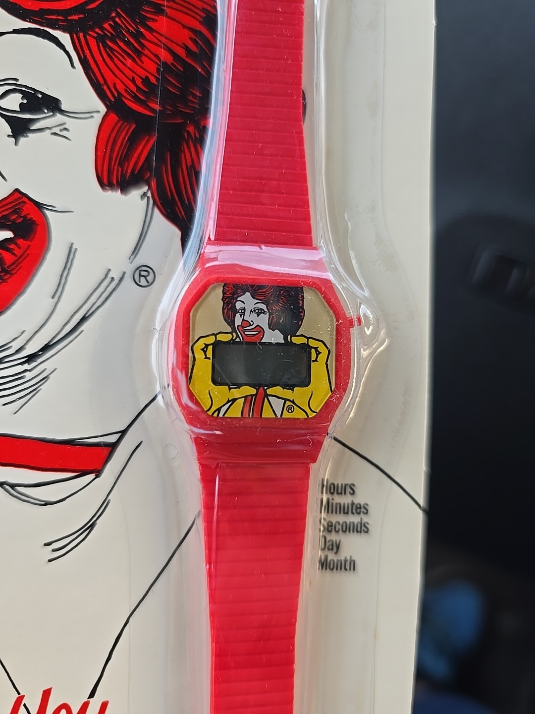 1986 McDonald’s Official Ronald McDonald Digital Watch Red Retro