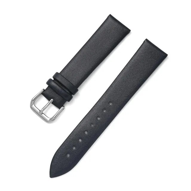 Skagen Genuine Leather Watch Strap/Band Black/Brown w/set of 4 screws