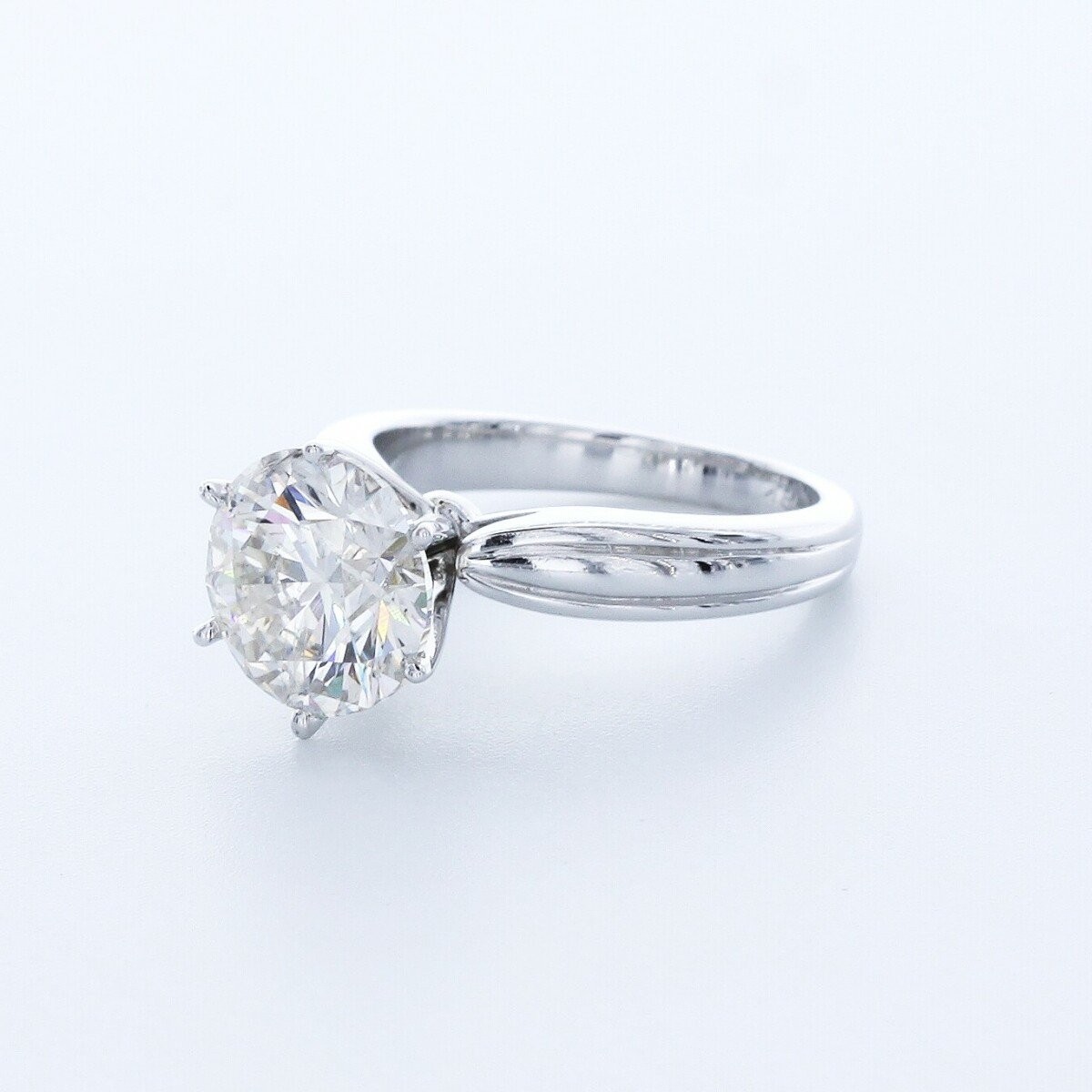 3.04ct Natural Diamond G/SI2 Very Good Cut Round Brilliant 18K White Gold 6-Pron