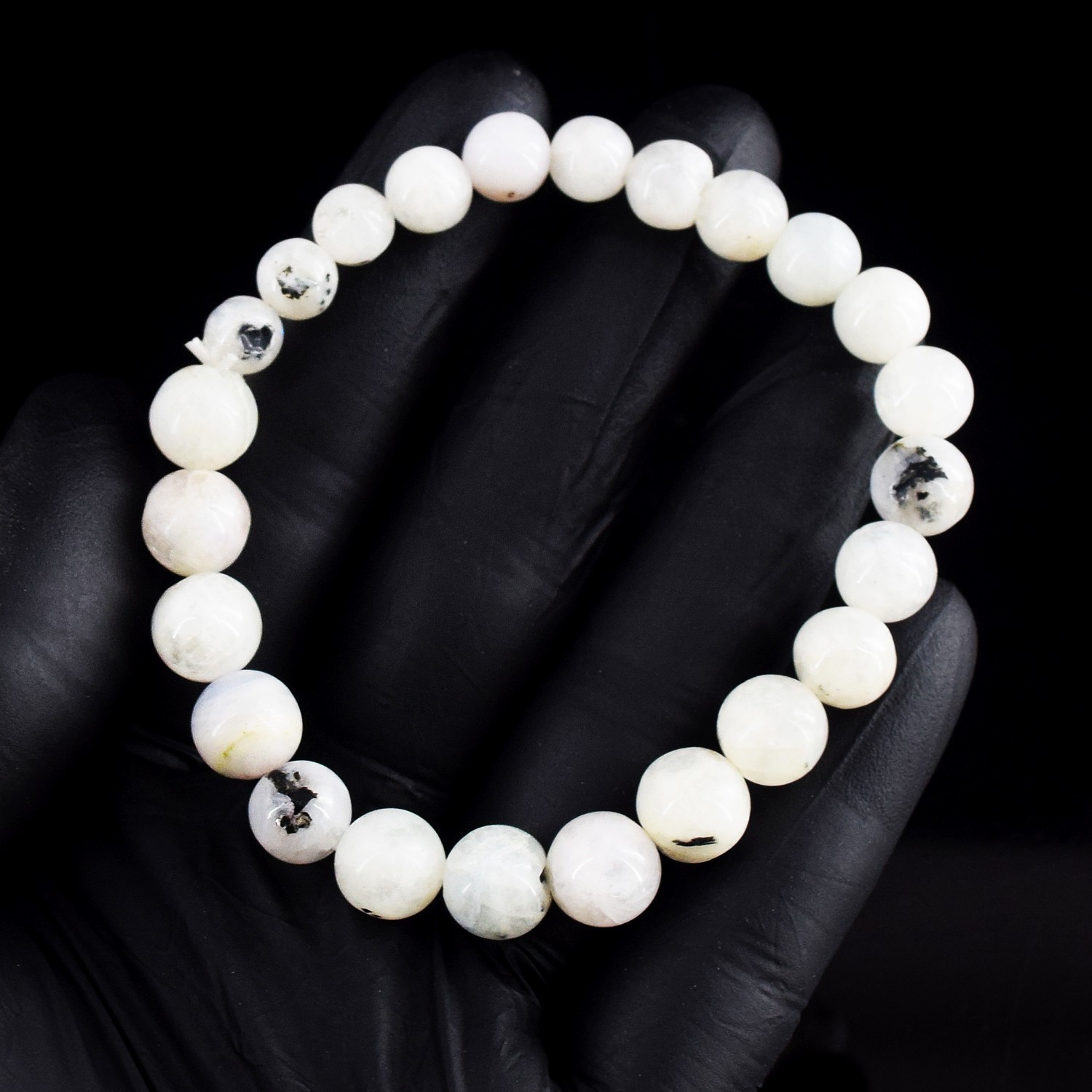 100.00 Cts Most Outstanding Moonstone Stretchable Bracelet Beaded RK 18 E811
