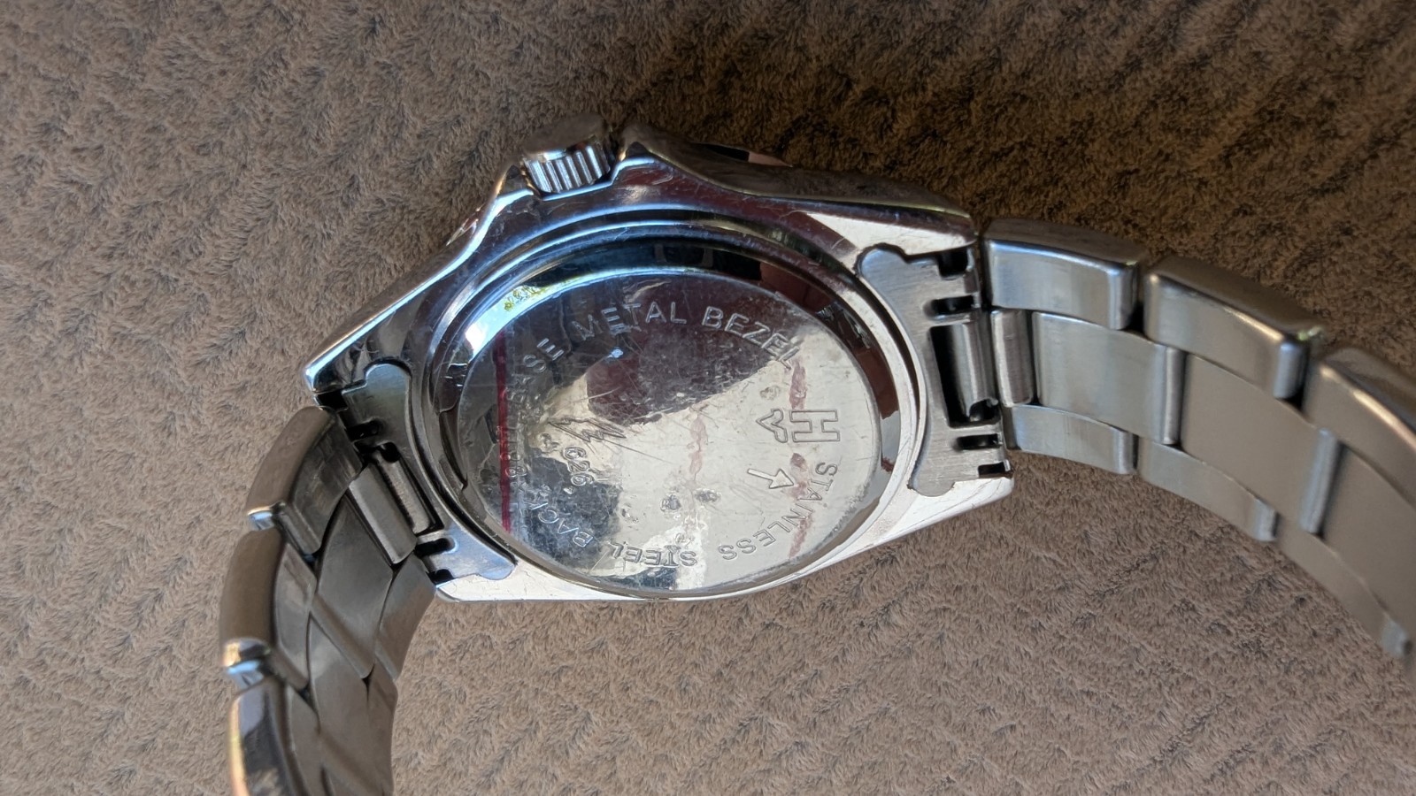 Helbros Divers Watch Men’s 626 Black Dial Stainless Steel Bracelet Band Date