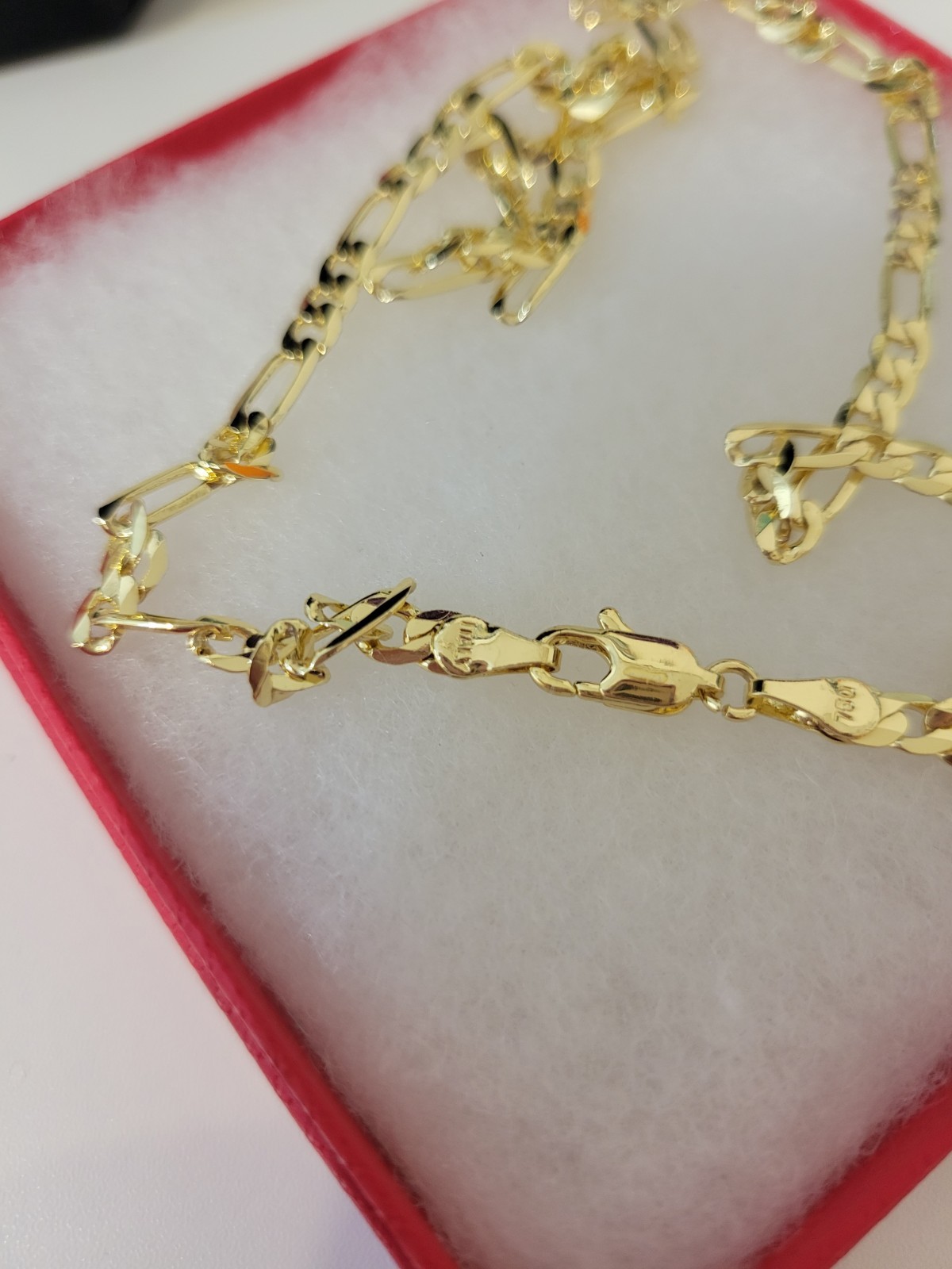 20″MEN WOMEN 18K Gold Filled 3mm Gold Figaro Link Chain Necklace*AGFN1