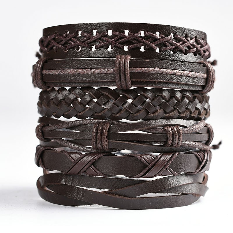 12/30 Wholesale Lot Hot Unisex Handmade Braided PU Leather Bracelet Wristband US