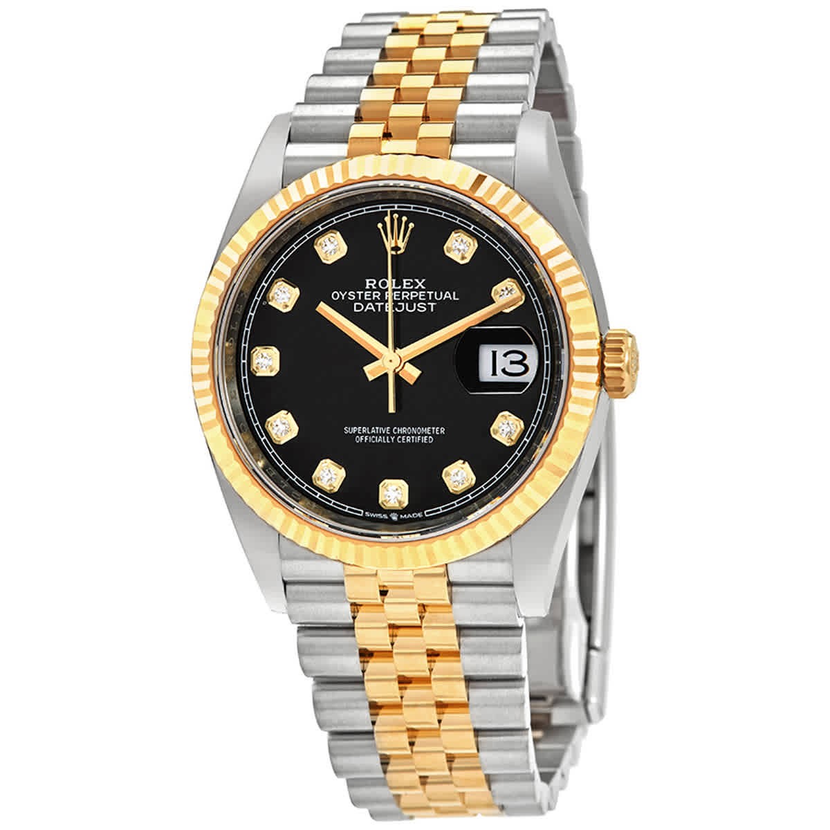 Rolex Datejust 36 Black Diamond Dial Men’s Stainless Steel and 18kt Yellow Gold