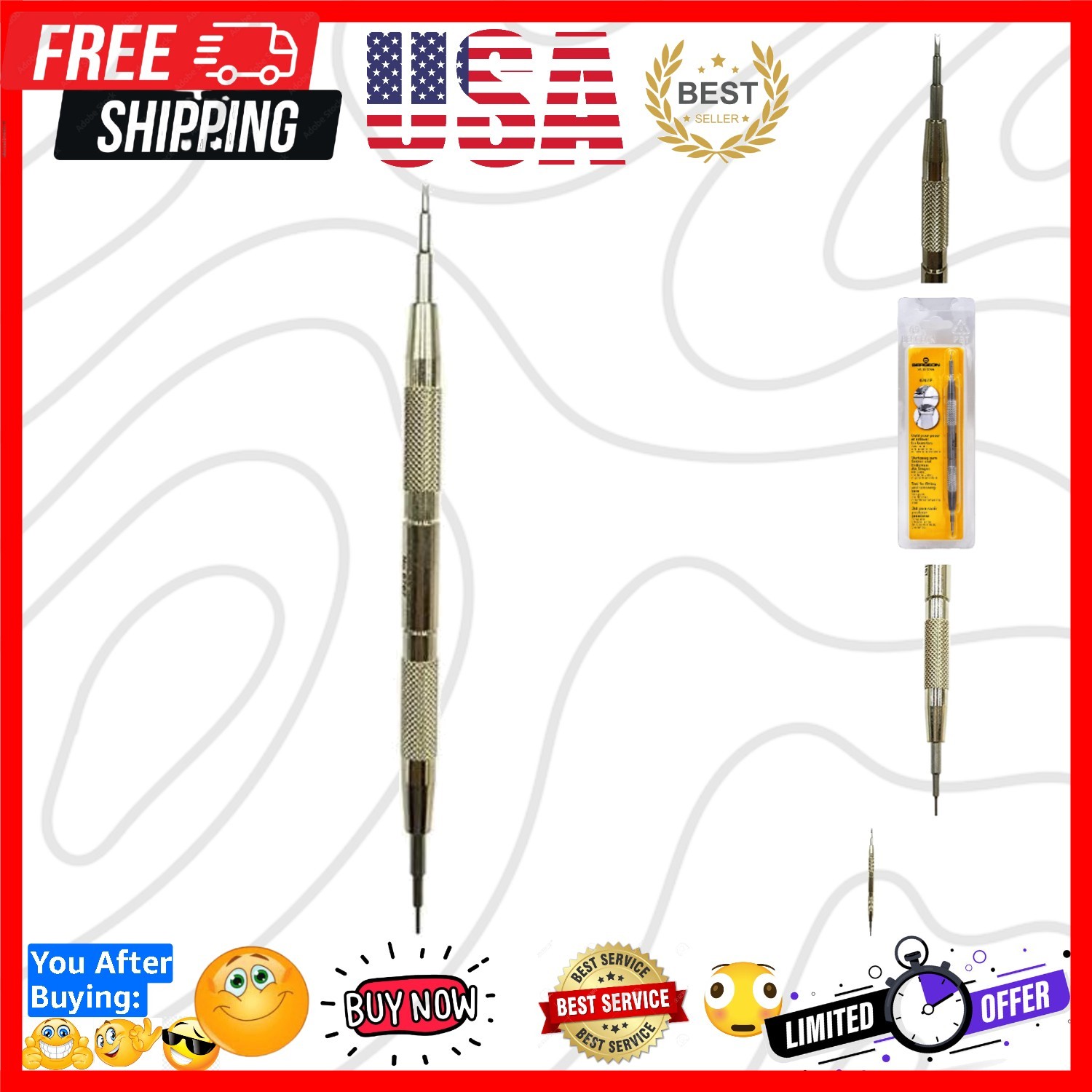 New Package unisex-adult 6767-F Watch Spring Bar Tool – Long Stainless Steel …