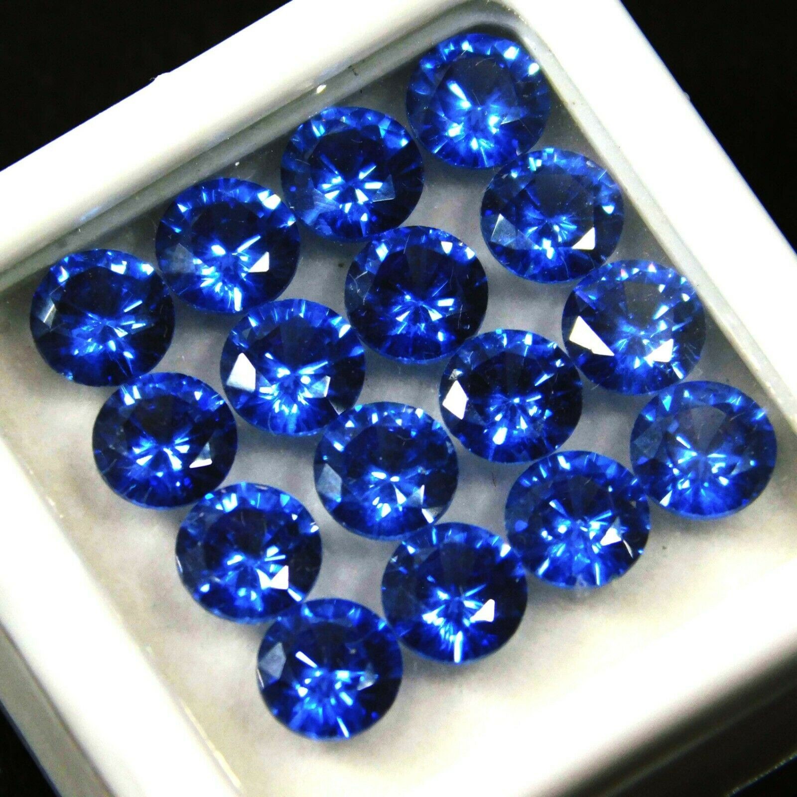 50 PCS Natural Blue Sapphire 5x5mm Round Cut CERTIFIED Loose Gemstone Lot