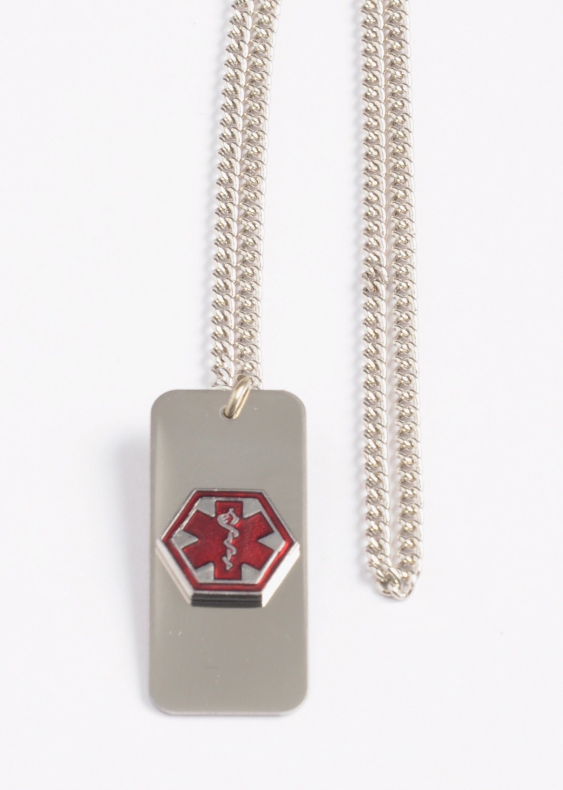 Diabetic Medical Alert ID necklace -USA made, FREE ID Wallet Card,Engraving