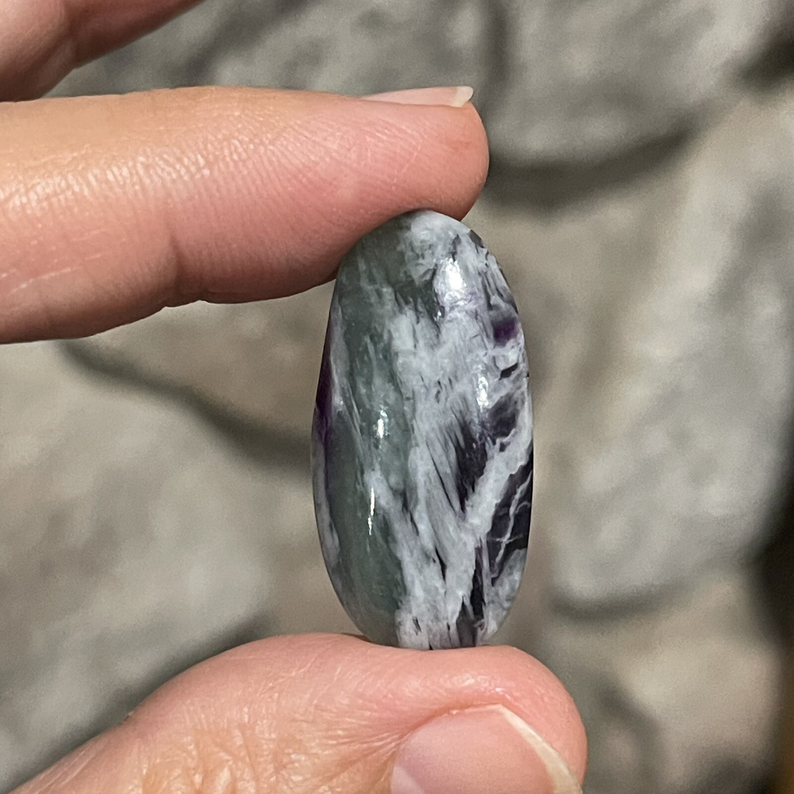 31×15.4×5.3mm Green Purple Turkish Oval Kammererite Cabochon Loose Gemstone