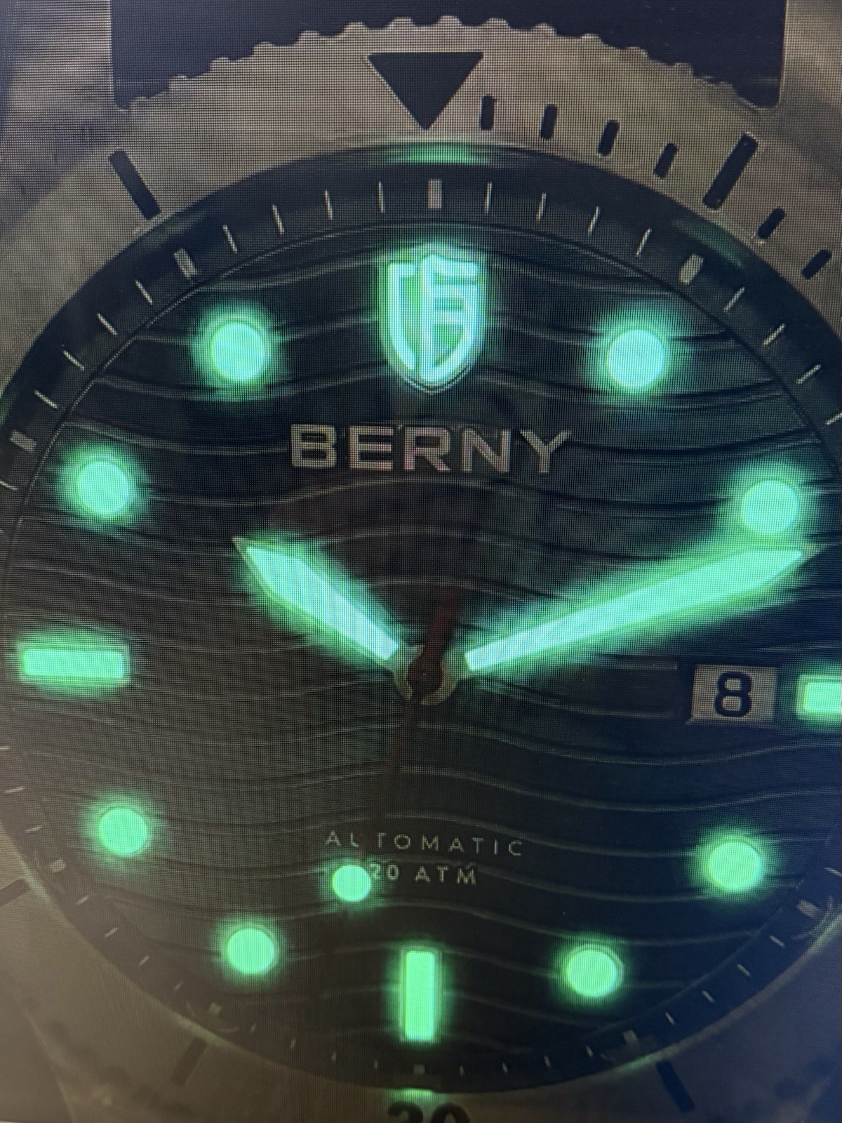 Berny Men’s Automatic Watch High Beat PT-5000 20ATM BLACK DIAL