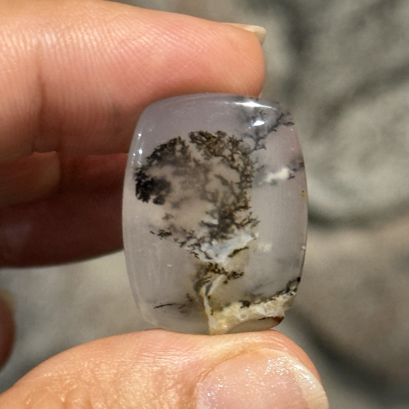 22ct 24.3×18.5x6mm Fine Rectangle Dendrite Opal Cabochon Loose Picture Stone