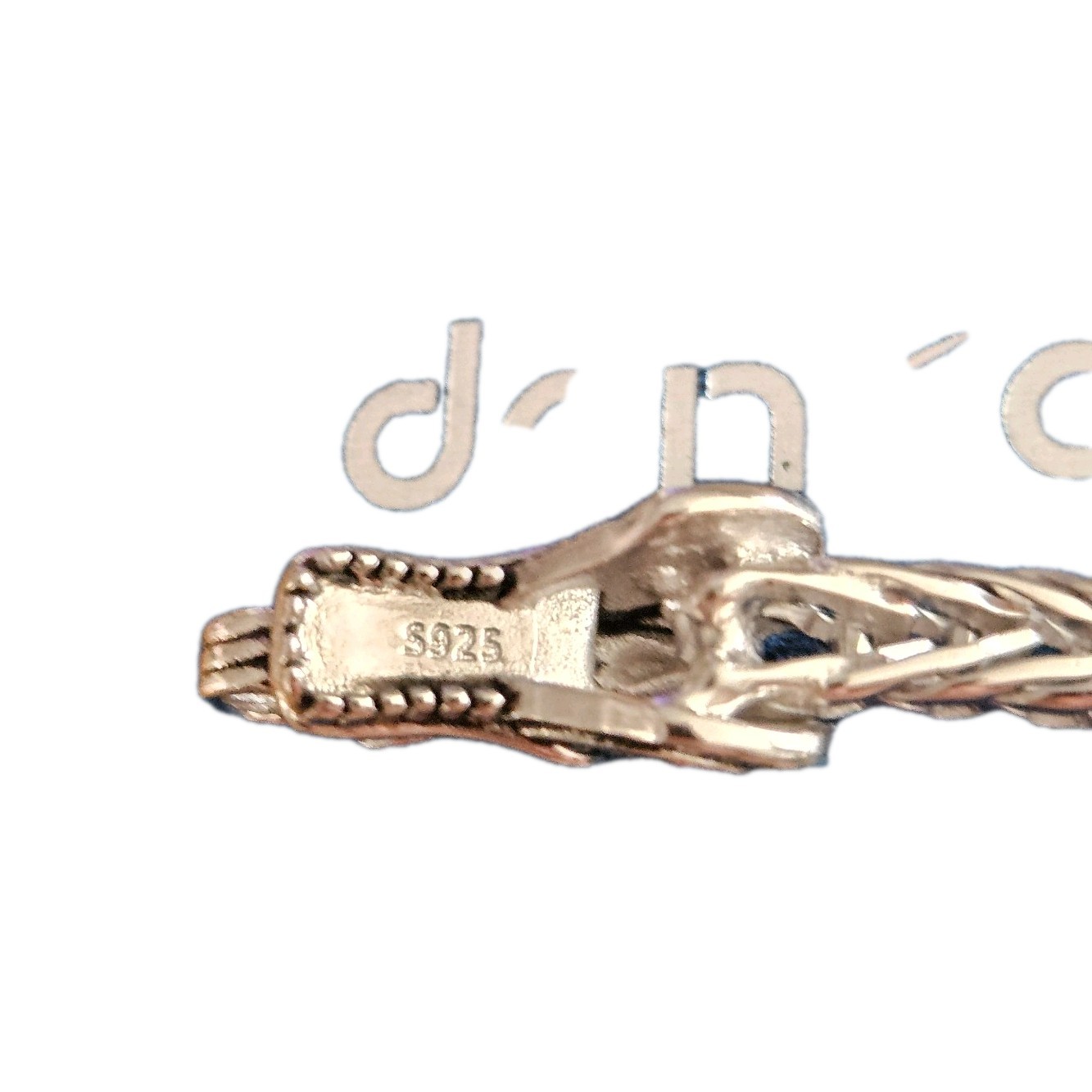 Sterling Silver 925 Dragon Head Foxtail Chain Bracelet size 7.5