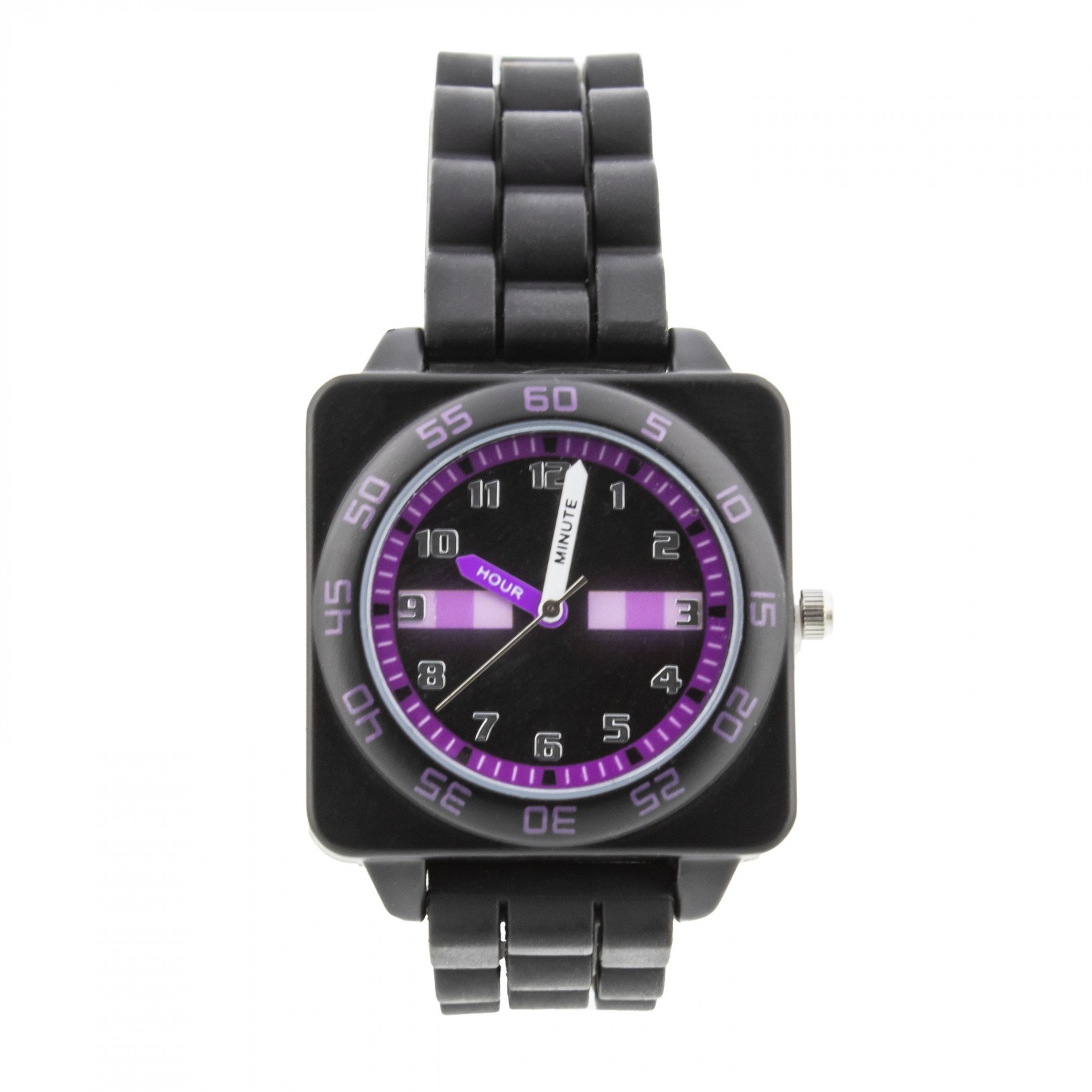 Minecraft Enderman Time Teacher Analog Watch with Rubber Strap Black
