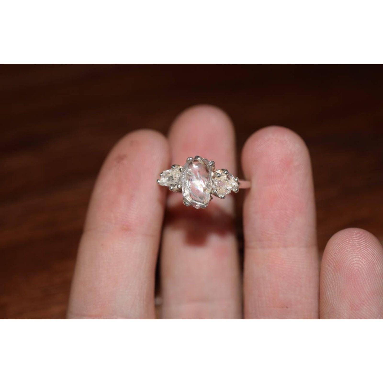 alternative raw diamond engagement rings, raw crystal size 4 5 6 7 8 8 9 10 11