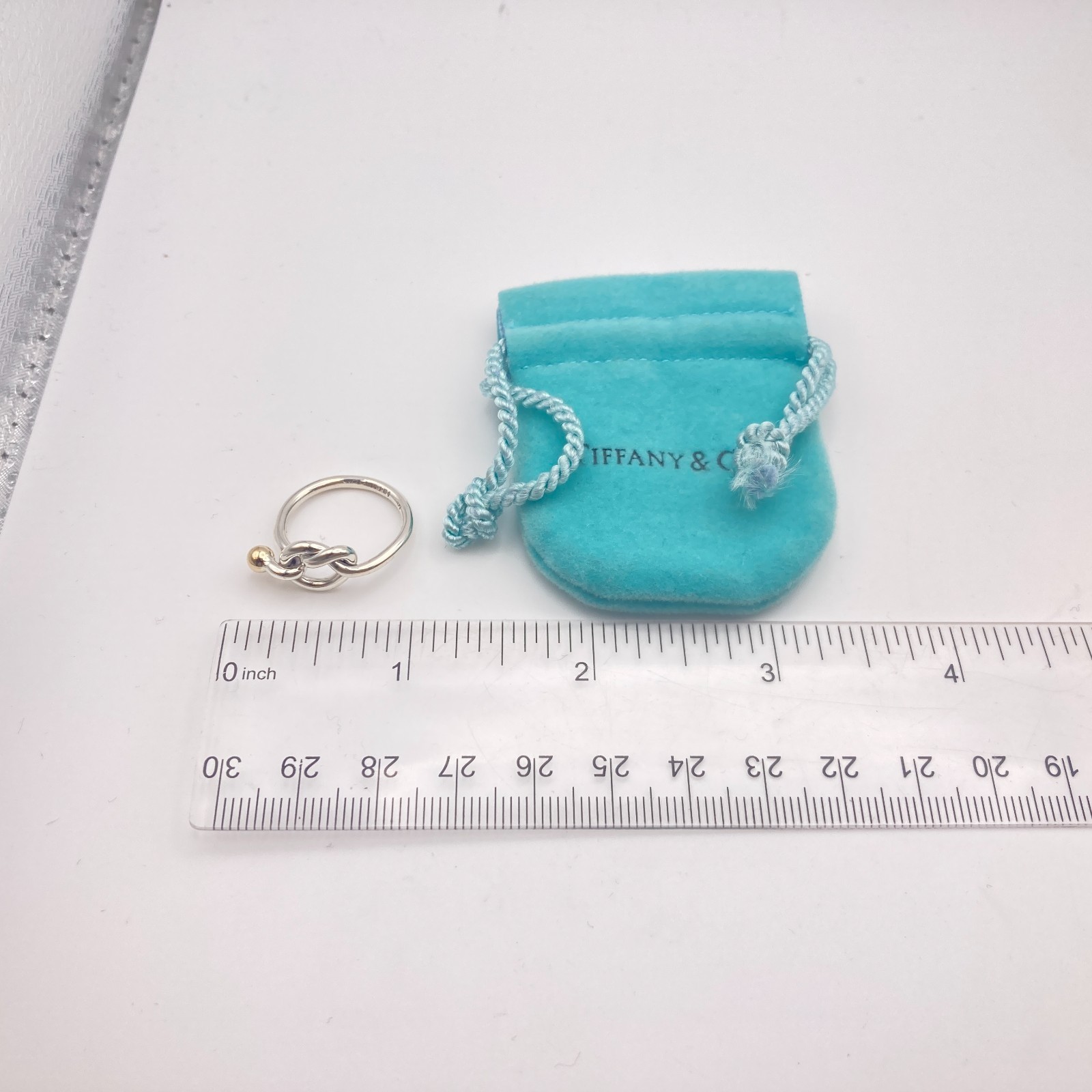 Tiffany & Co. Love Knot Ring Size 6 Gold Silver 3.1g