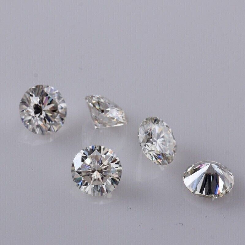 2 Ct Natural White Diamond 5 mm 5 Pcs Round Cut VVS1 D Grade GDGL Certified C90