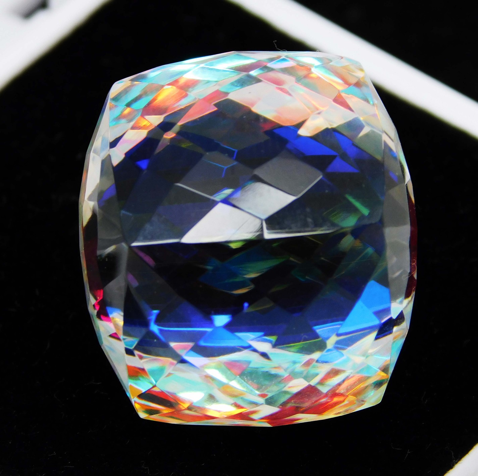 84.05 Ct Flawless Natural Mystic Quartz Certified Rainbow Cube Loose Gemstone