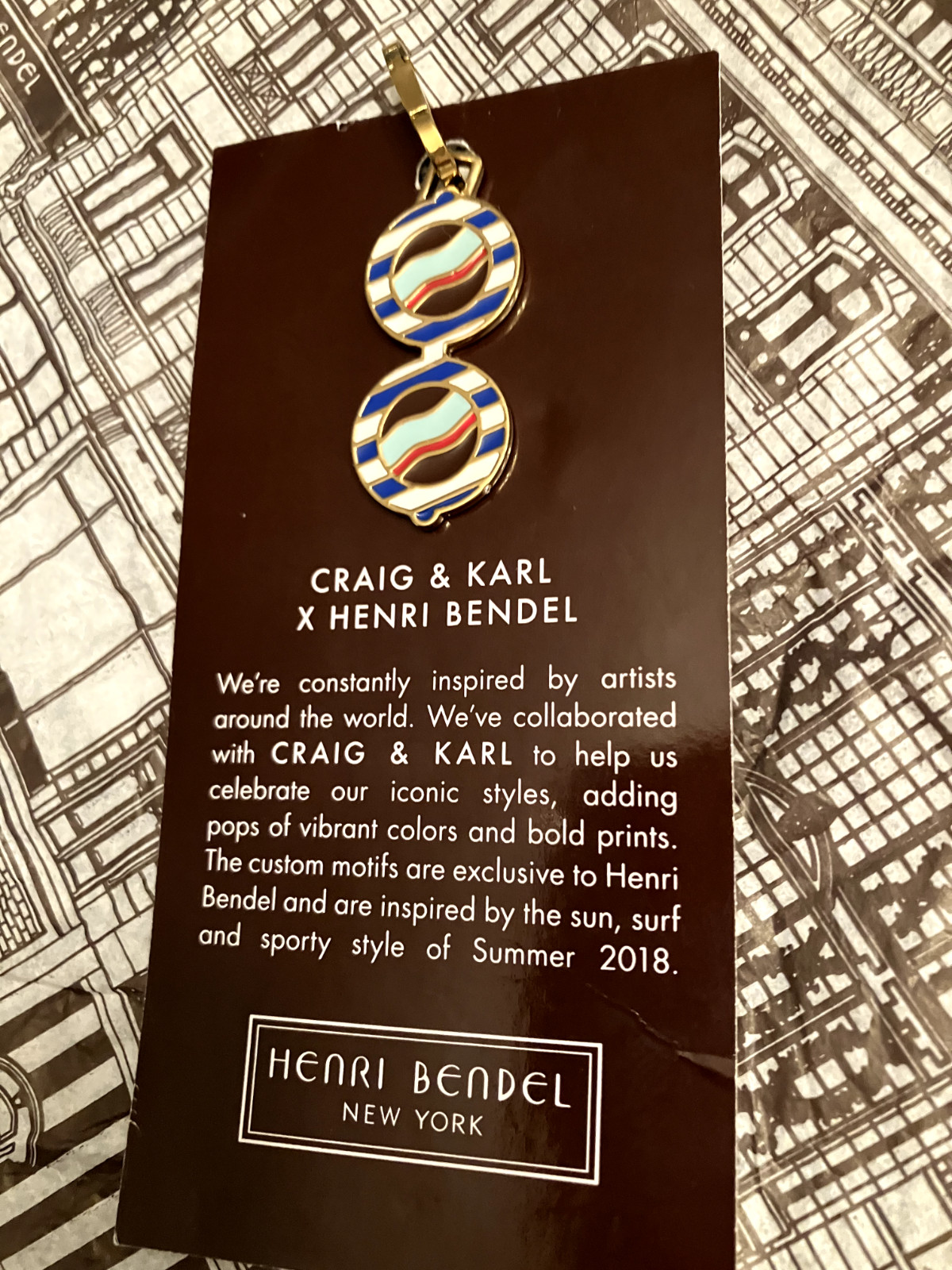 Rare! New Henri Bendel Craig & Karl Sunnies and Milkshake Charm set