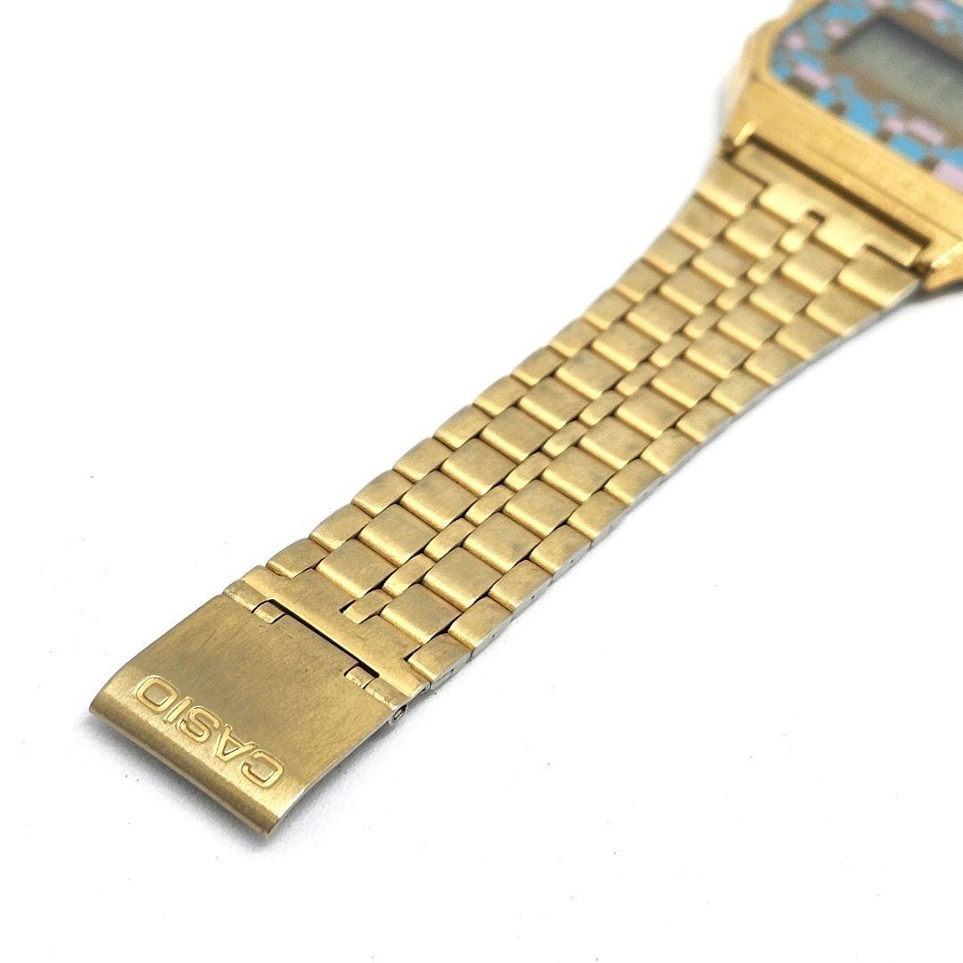 CASIO Digital Watch, Gold Color, Checkered Pattern, A159WGE NEW