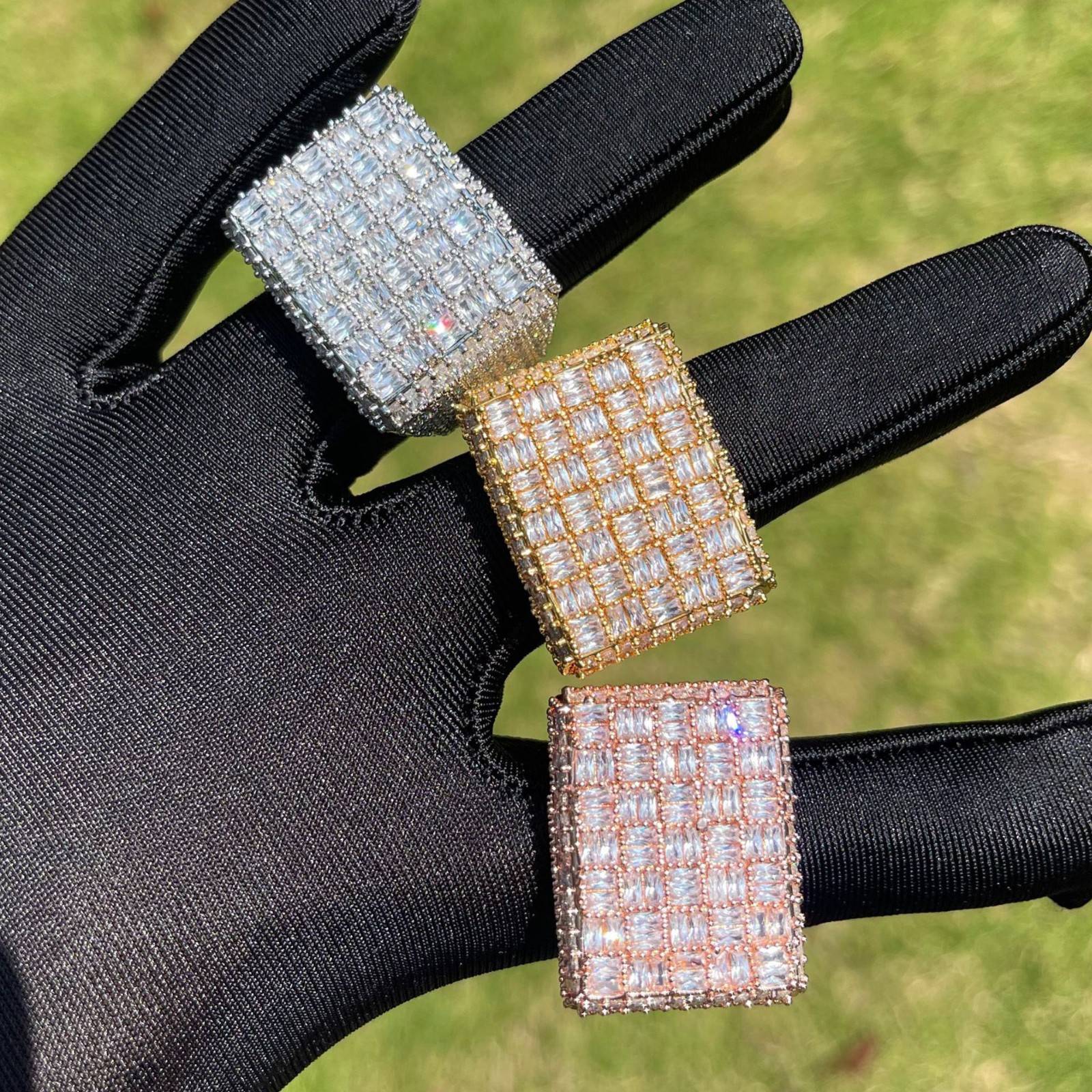 Miami Hip Hop Copper Iced Out Prong set with Cubic Zirconia Ring 7-12
