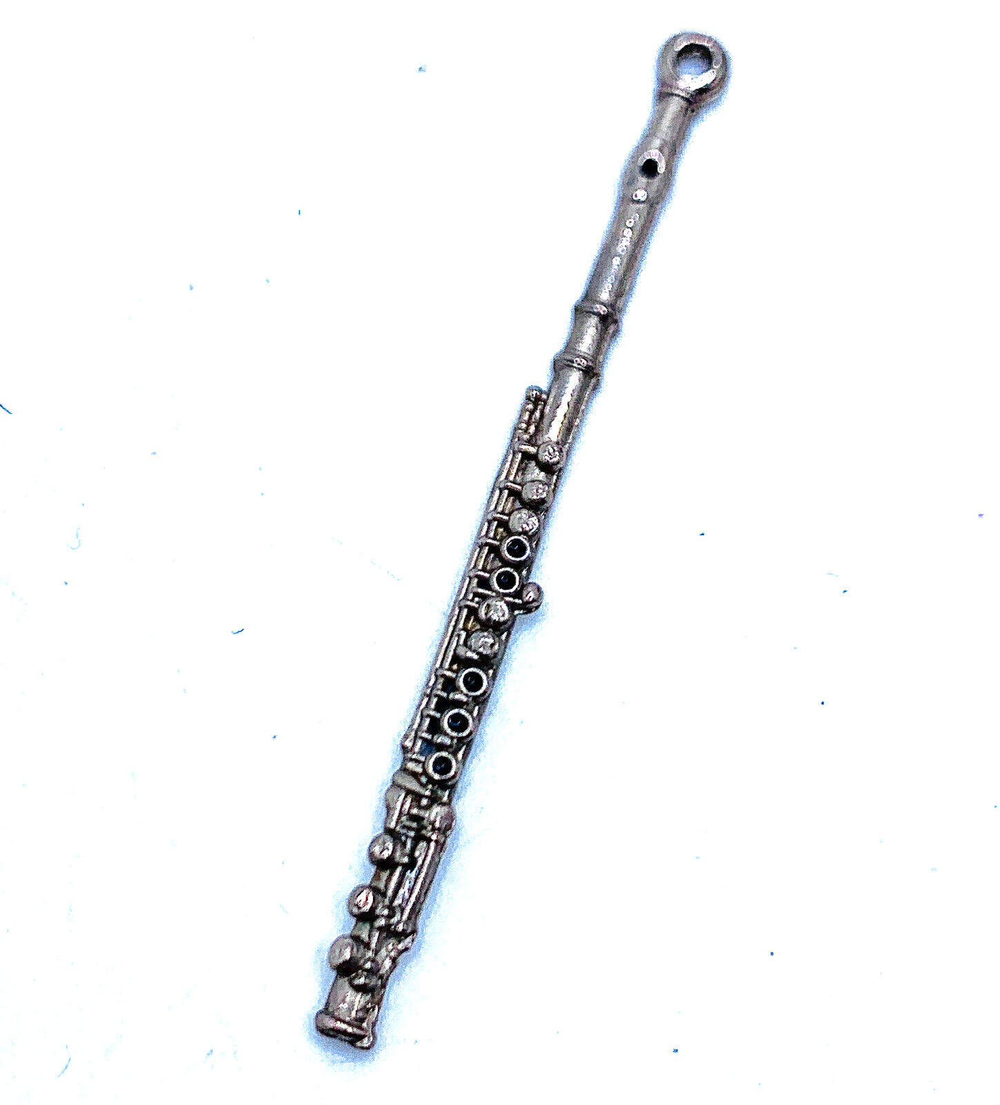 Vintage Silver Tone Flute Woodwind Musician’s Charm Signed Future Primitive
