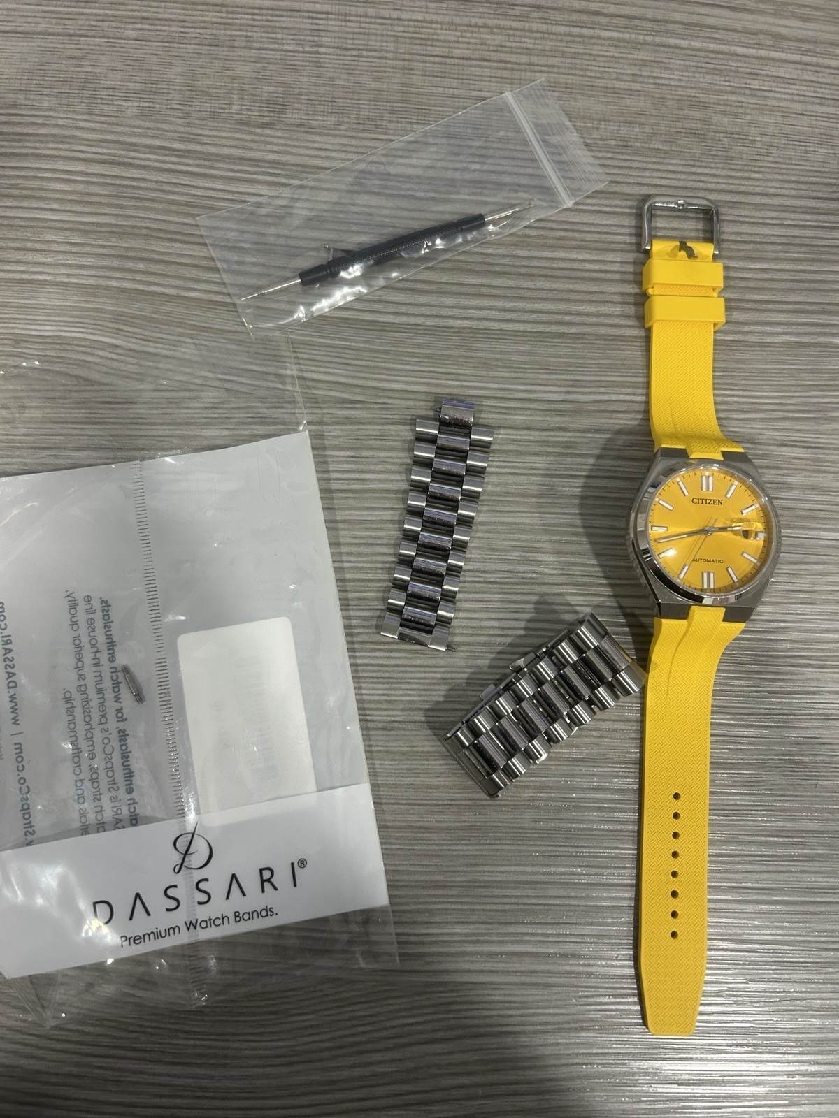 Citizen Men’s Tsuyosa Automatic Sunray Yellow Dial Watch – NJ0150-56Z + Strap