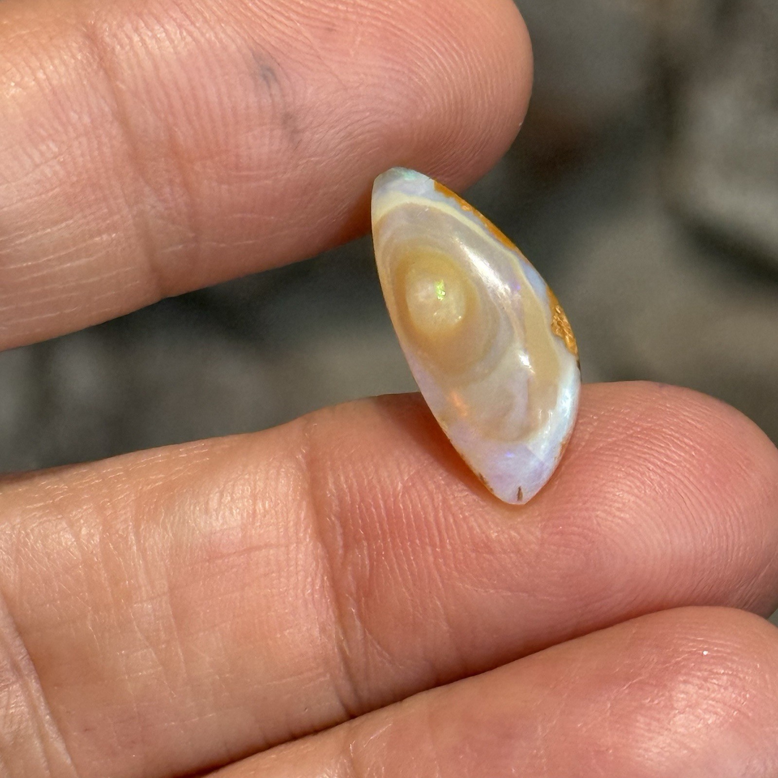 4.15ct 19×8.4x4mm Unique Australian Crystal Pipe Boulder Opal Cabochon Gem