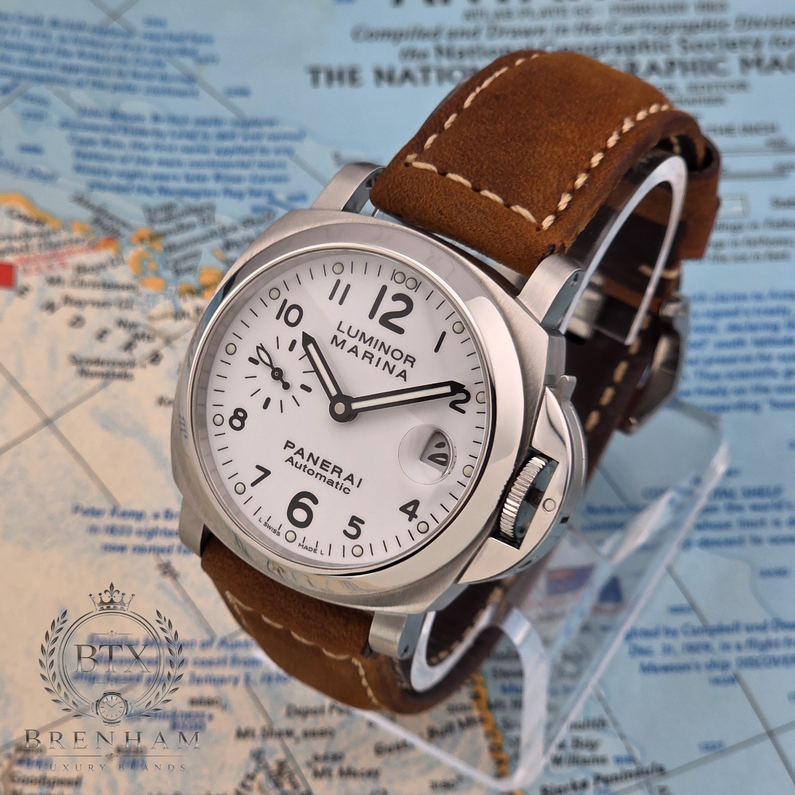 Panerai Luminor Marina PAM00049 Automatic White Dial Box & Papers + 3 Strap